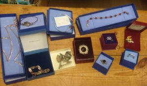 Various modern costume jewellery including necklaces, bracelets and rings
