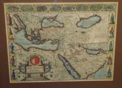 Antique map by John Speed `The Turkish Empire` dated 1626, 40cm x 52cm