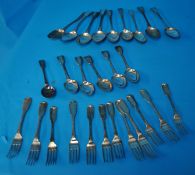 A collection of Georgian and later flatware approximately 27 pieces, 47.0 oz