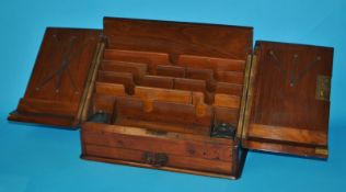 Victorian mahogany stationery cabinet with key and slope front