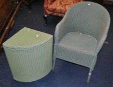 Lloyd Loom bedroom chair and corner linen basket