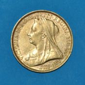 Victoria gold two pound coin 1893