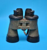 Pair German U Boat binoculars, 20cm tall probably by Carl Zeiss impressed marks 39946, BIC, 7 x 50