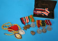 Six various WW II medals including Territorial Army For Efficient Service awarded to W.C. Bowden R.