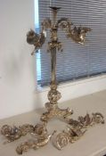 Ornate silver plated centre piece, 85cm high