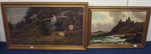 Pair of English School Victorian paintings, `Coastal Scene` and `Rural Scene`, unsigned, 39cm x 57cm