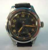 Large military Cyma wristwatch, impress marks `WWW. P12608 17608`