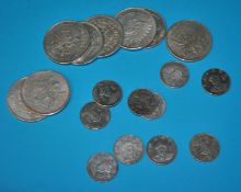 10 various coins depicting Emperors of the Qing dynasty and other assorted coins