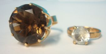 Two 14ct rings, the largest size N