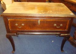 19th century mahogany side table fitted with single deep drawer, 92cm wide t/w 19th century mahogany
