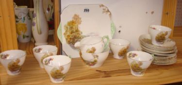 Shelley six setting tea service decorated in the Keather pattern