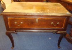 19th century mahogany side table fitted with single deep drawer, 92cm wide