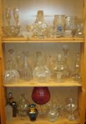 Various 19th century and later glassware including various decanters, overlay glass etc, approx 25