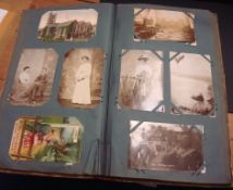 Edwardian and later post card album including greetings and other cards