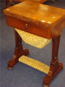 Early Victorian rosewood fold over games work table