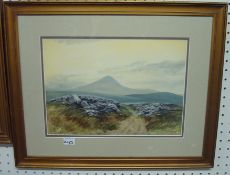 F. DIAMOND watercolour `Moorland Scene` signed and dated 1924, 26cm x 37cm, together with another