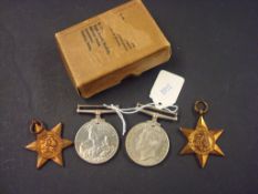Group of WWII medals unnamed with box