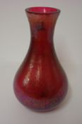 Pink crackle glaze glass vase