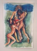 ROBERT LENKIEWICZ(1941-2002) erotic watercolour from a notebook, 30cm x20cm