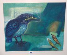 REBECCA POLLYBLANK watercolour `Cuckoo`, 47cm x 52cm