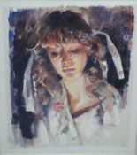 ROBERT LENKIEWICZ (1941-2002) signed limited edition print `Mary`, No 78/350, 41cm x 32cm