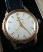 Gents gold Movado wrist watch and box