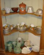 Various jelly moulds, German porcelain tea set and other tea wares etc