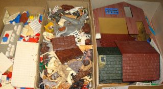 Small quantity of Lego, box of various zoo animals, various 1920s building blocks, box Lego and a