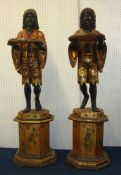 Pair of Blackamoor carved wood and gilt figures, 183cm high