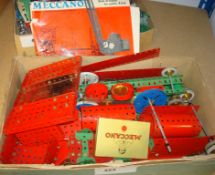 A collection of various loose Meccano, and booklet