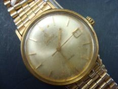 Gents Omega automatic Seamaster wrist watch with date t/w 9ct gold bangle a/f, ring and bracelet a/
