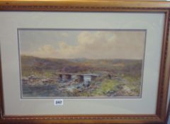 C. BROOKE BRANWHITE watercolour `Dartmoor`, 25cm x 40cm