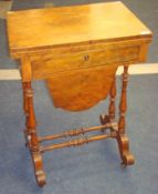 Victorian walnut fold over games work table
