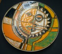 A 1960`s Poole art pottery plate, 20cm