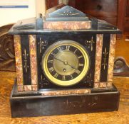 Victorian architectural style slate cased mantle clock