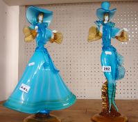 Pair of Italian Murano glass figures 44cm