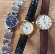 Three ladies wrist watches including Rotary and Armani