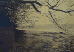 KEEL DUFFEY limited edition etching `Winter Shore, Totnes`, No 15/150