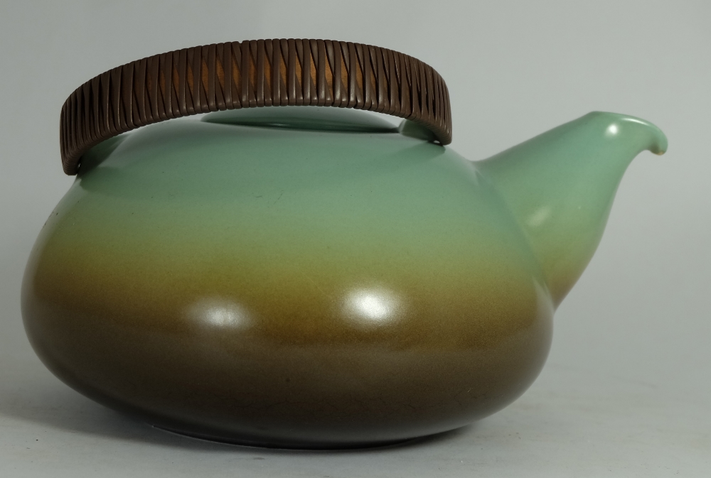 Wedgwood studio design teapot made for Heath of California, height 12cm