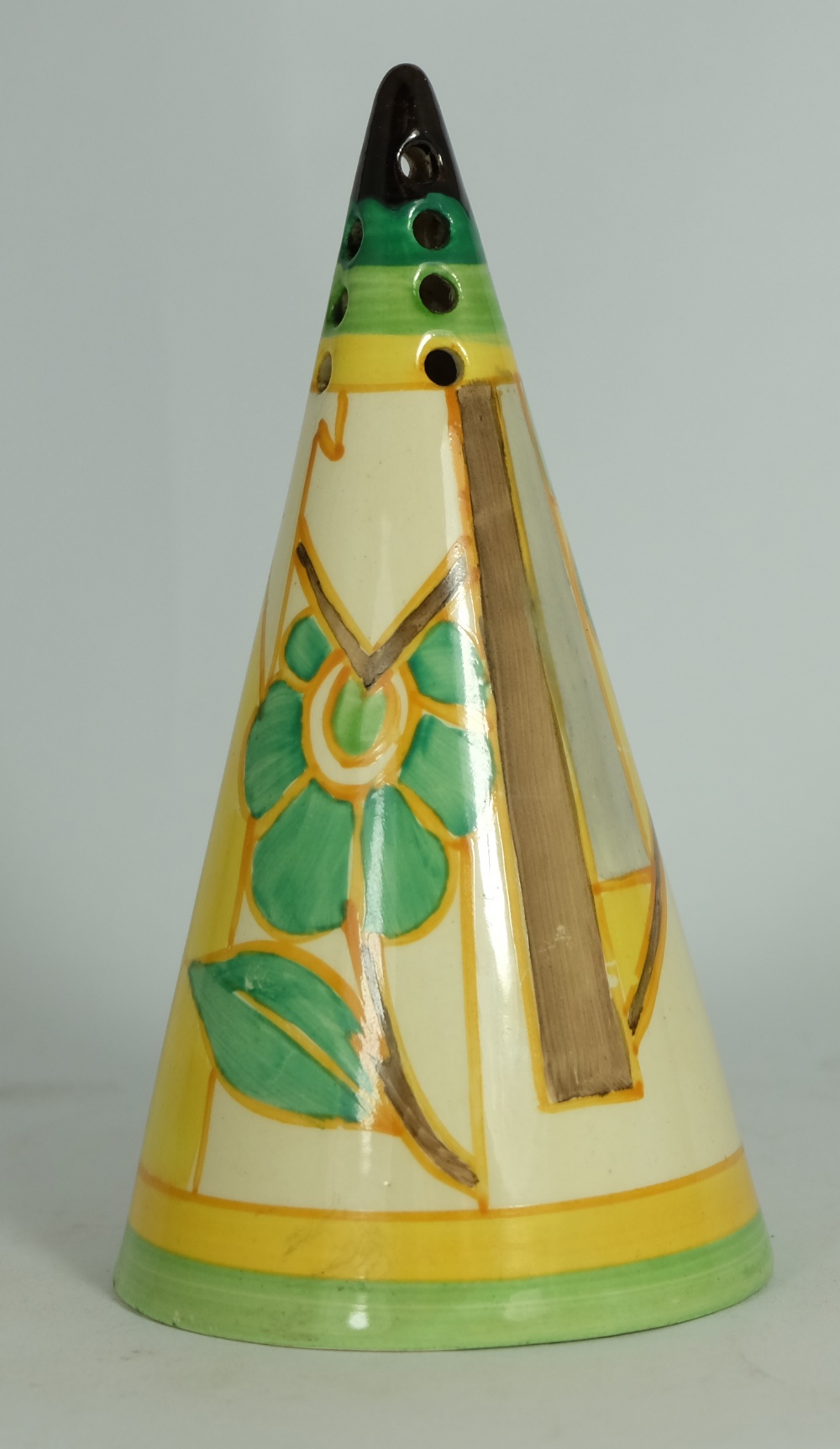 Clarice Cliff Newport pottery Bizarre Sugar sifter in the design, height 15cm