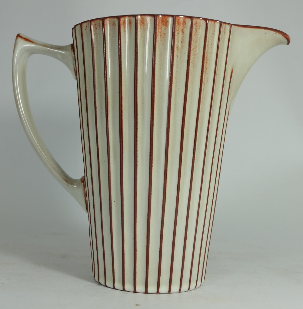 Wedgwood Studio ribbed brown & white Jug designed by Norman Wilson, height 19cm