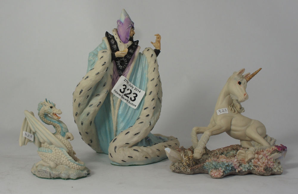 Enchantica Models of Vrorst Winter Wizard (boxed with certificates 18cm height) , small Unicorn