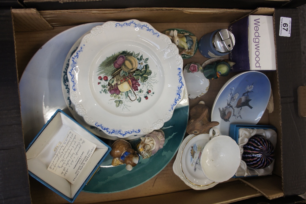 A collection of pottery to include large Wittenburg plate, strathearn limited edition paperweight
