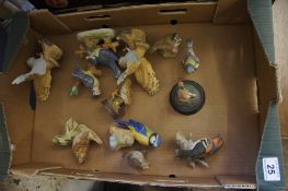 A collection of various Birds to include Royal Worcester Blue tit, Alfretto owls, etc some