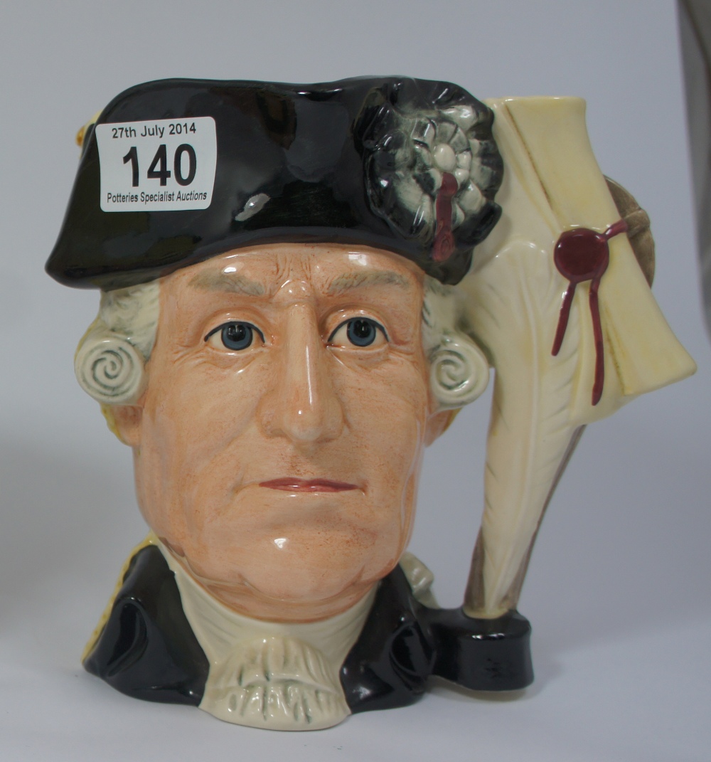 Royal Doulton large two sided character jug George III and George Washington D6749