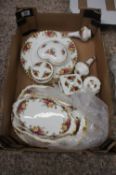 A collection of pottery to include Royal Albert old country rose dinner plates, sandwich plates,