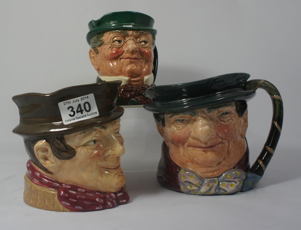 Royal Doulton Large Character Jugs Mr Pickwick D6060 , Tony Weller D5531 and Sam Weller D6064 (3)