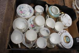 A collection of pottery to include Crown Staffordshire England's glory part tea set Ainsley Gilt