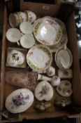 A collection of pottery to include Lord Nelson wear dressing table set, floral part tea set, Walther