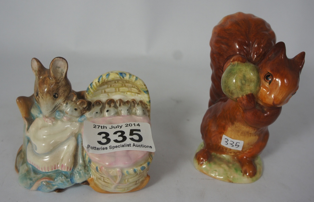 Beswick Beatrix Potter Figures  Hunca Munca, Squirrel Nutkin BP2 (2)